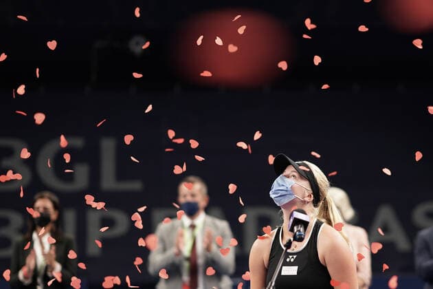 Tennis WTA Tournament Luxembourg BGLBNPParibas Open 2021, 19 09 2021, Tennis WTA Tournament Luxembourg, BGLBNPParibas Open 2021, BGL BNP Paribas Open, 2021, Luxembourg, Kockelscheuer, CK Sportcenter, final, singles, final womens singles vl Clara Tauson Daenemark, Denmark, DEN winner of the 2021 tournament with hearts