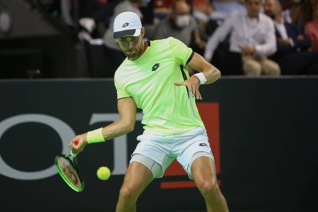 Benjamin Bonzi of France Finale during the Open de Rennes tournament on September 18, 2021 at Open Blot Rennes in Rennes, France - TENNIS : Open de Rennes - 19 09 2021 LaurentLairys Panoramic 