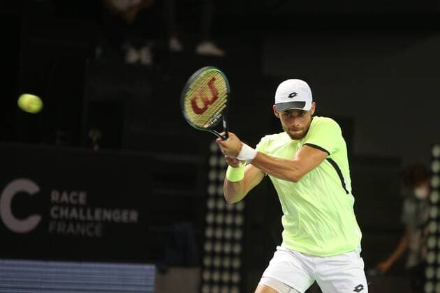 Benjamin Bonzi of France Finale during the Open de Rennes tournament on September 18, 2021 at Open Blot Rennes in Rennes, France - TENNIS : Open de Rennes - 19 09 2021 LaurentLairys Panoramic 