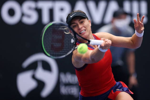 PAULA BADOSA (ESP) in action during the WTA, Tennis Damen J&T Banka Ostrava Open 2021 women’s tennis tournament in Ostrava, Czech Republic, September 20, 2021. (CTKxPhoto PavelxLebeda) CTKPhotoF202109201557701 