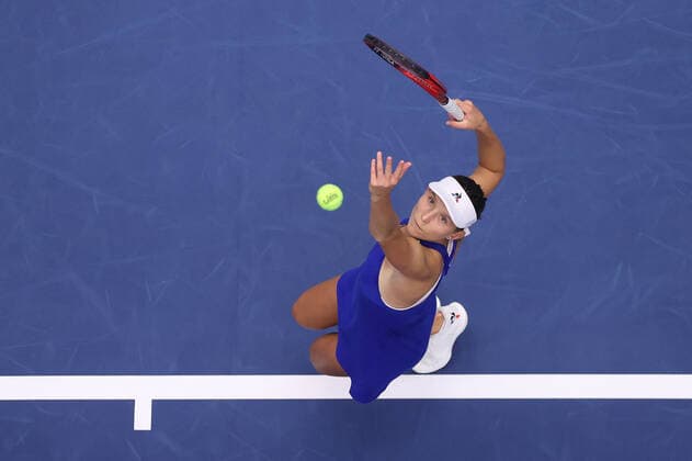 VARVARA GRACHEVA (RUS) in action during the WTA, Tennis Damen J&T Banka Ostrava Open 2021 women’s tennis tournament in Ostrava, Czech Republic, September 20, 2021. (CTKxPhoto PavelxLebeda) CTKPhotoF202109201557501 