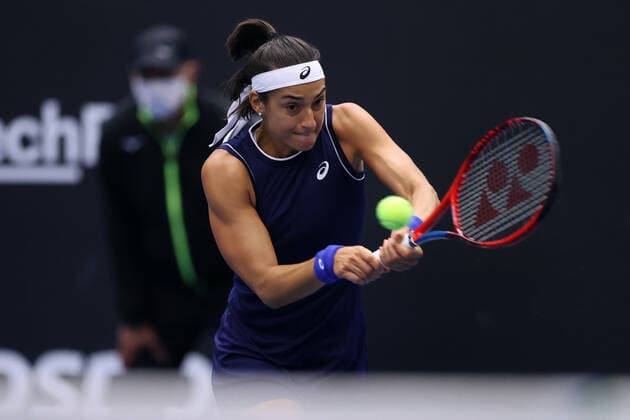 CAROLINE GARCIA (FRA) in action during the WTA, Tennis Damen J&T Banka Ostrava Open 2021 women’s tennis tournament in Ostrava, Czech Republic, September 20, 2021. (CTKxPhoto PavelxLebeda) CTKPhotoF202109201780801 