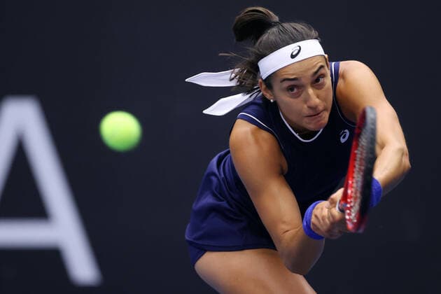 CAROLINE GARCIA (FRA) in action during the WTA, Tennis Damen J&T Banka Ostrava Open 2021 women’s tennis tournament in Ostrava, Czech Republic, September 20, 2021. (CTKxPhoto PavelxLebeda) CTKPhotoF202109201781801 
