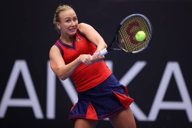 ANASTASIA POTAPOVA (RUS) in action during the WTA, Tennis Damen J&T Banka Ostrava Open 2021 women’s tennis tournament in Ostrava, Czech Republic, September 20, 2021. (CTKxPhoto PavelxLebeda) CTKPhotoF202109201781601 