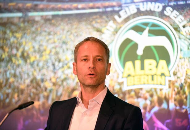 Basketball, men, season 2021 2022, Alba Berlin, season opening press conference, President Supervisory Board Dr Axel Schweitzer Alba Berlin , 21 09 2021, Copyright: xSebastianxRäppold MatthiasxKochx