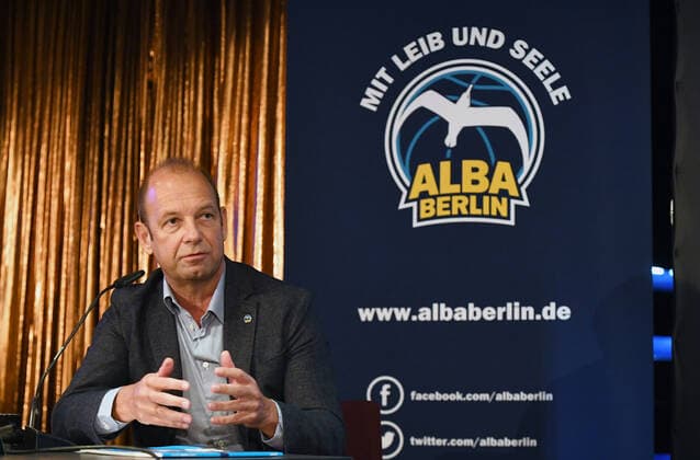Basketball, men, 2021 2022 season, Alba Berlin, season opening press conference, CEO Marco Baldi Alba Berlin , 21 09 2021, Copyright: xSebastianxRäppold MatthiasxKochx