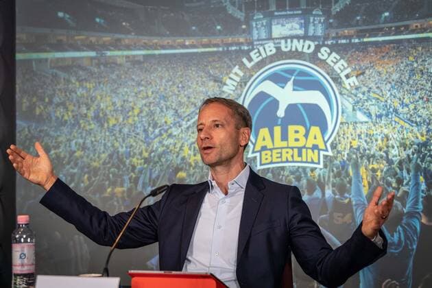 Basketball Berlin 21 09 2021 Season 2021 2022 Alba Berlin Season Press Conference Axel Schweitzer Chairman of the Supervisory Board
