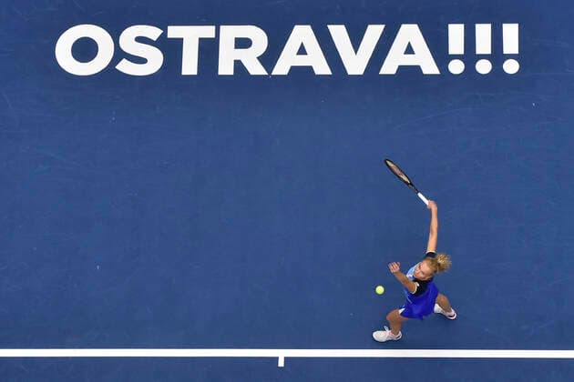 Czech Katerina Siniakova in action during the match against Tereza Martincova of Czech Republic during the J&T Banka Ostrava Open 2021 women s WTA, Tennis Damen indoor tennis tournament in Ostrava, Czech Republic, September 21, 2021. (CTKxPhoto JaroslavxOzana) CTKPhotoP2021092107466  JAO 11
