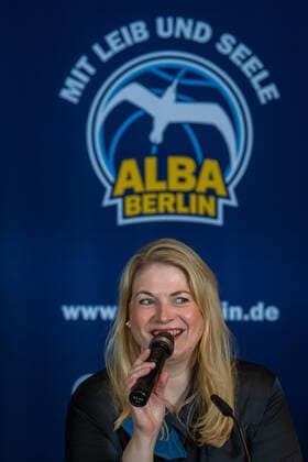 Basketball Berlin 21 09 2021 1 Bundesliga BBL Euroleague Season 2021 2022 Alba Berlin Season Press Conference Rabea Weihser Director Communication and Culture