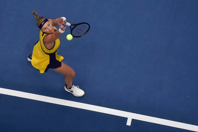 Petra Kvitova (CZE) in action during the match against Anastasia Potapova during the J&T Banka Ostrava Open 2021 women s WTA, Tennis Damen indoor tennis tournament in Ostrava, Czech Republic, on Wednesday, September 22, 2021. (CTKxPhoto JaroslavxOzana) CTKPhotoP2021092207472  JAO 24