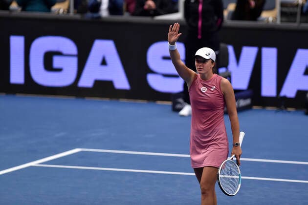 Iga Swiatek (POL) reacts as she won the match against Yulia Putintseva during the J&T Banka Ostrava Open 2021 women s WTA, Tennis Damen indoor tennis tournament in Ostrava, Czech Republic, on Wednesday, September 22, 2021. (CTKxPhoto JaroslavxOzana) CTKPhotoP2021092207303  JAO 19