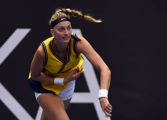 Petra Kvitova (CZE) in action during the match against Anastasia Potapova during the J&T Banka Ostrava Open 2021 women s WTA, Tennis Damen indoor tennis tournament in Ostrava, Czech Republic, on Wednesday, September 22, 2021. (CTKxPhoto JaroslavxOzana) CTKPhotoP2021092208769  JAO 43