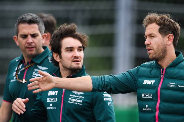 6657256 23.09.2021 Aston Martin s driver Sebastian Vettel walks during preparations for the 2021 Formula One Russian Grand Prix, at the Sochi Autodrom racing circuit, in Sochi, Russia. Formula One Russian Grand Prix will be held in Sochi from 24 to 26 September. Vladimir Astapkovich Sputnik Russia Motor Formula 1 Preparations  2ec6250fa125cb11