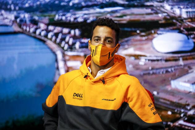 F1 Grand Prix of Russia 3 Daniel Ricciardo (AUS, McLaren F1 Team), F1 Grand Prix of Russia at Sochi Autodrom on September 23, 2021 in Sochi, Russia. (Photo by Xavi Bonilla DPPI FIA Pool via HOCH ZWEI) Sochi Friuli - Dacia Arena stadium Russia Poolfoto HOCH ZWEI Pool Xavi Bonilla DP ,EDITORIAL USE ONLY