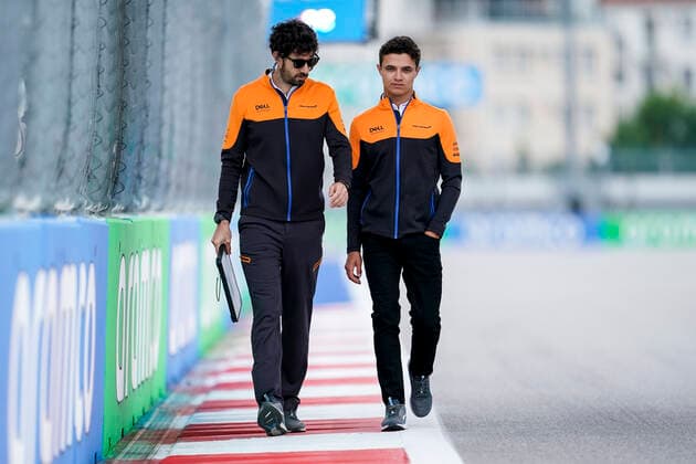 September 23, 2021, Sochi, Russia: LANDO NORRIS of Great Britain and McLaren F1 Team is seen during preparations of the 2021 FIA Formula 1 Russian Grand Prix at Sochi Autodrom in Sochi, Russia. Sochi Russia - ZUMAg147 20210923_zap_g147_008 Copyright: xJamesxGasperottix
