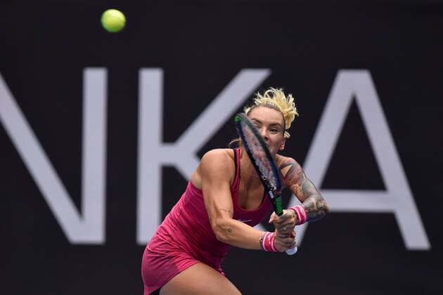 Tereza Martincova of Czech Republic returns a shot to Anastasia Pavlyuchenkova of Russia during the J&T Banka Ostrava Open 2021 women s WTA, Tennis Damen indoor tennis tournament in Ostrava, Czech Republic, September 23, 2021. (CTKxPhoto JaroslavxOzana) CTKPhotoP2021092306802  JAO 13