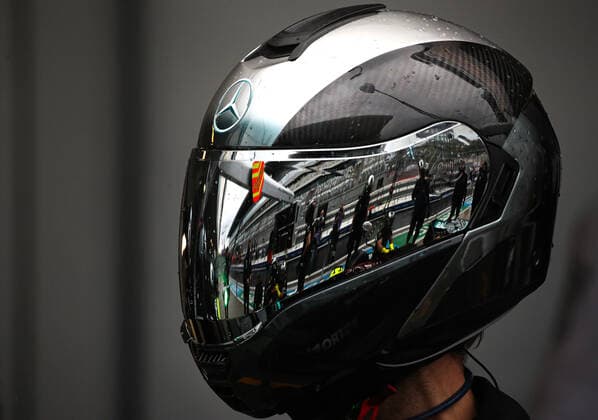 SOCHI, RUSSIA - SEPTEMBER 23, 2021: A Mercedes driver is seen ahead of the 2021 Formula One Russian Grand Prix to be held in Sochi on September 24-26, 2021, at the Sochi Autodrom racing circuit. Sergei Fadeichev TASS  TS1119A5