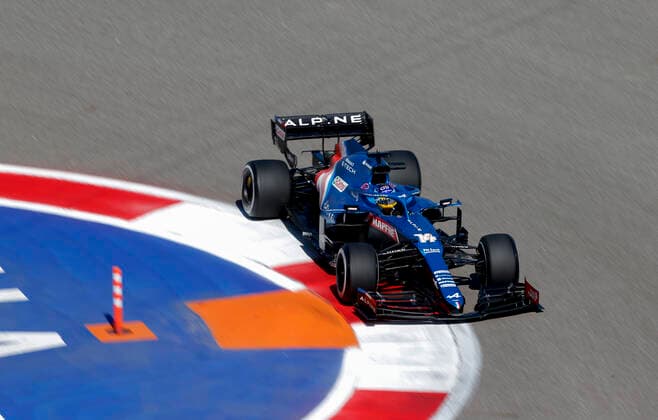 14 Fernando Alonso ESP, Alpine F1 Team , F1 Grand Prix of Russia at Sochi Autodrom on September 24, 2021 in Sochi, Russia Photo by HOCH ZWEI Sochi Russia