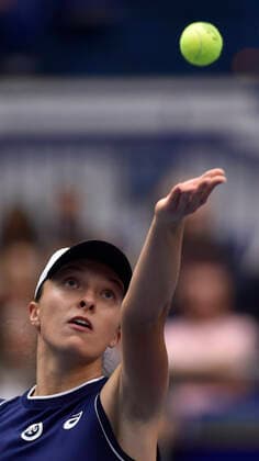 Iga Swiatek of Poland in action during the match against Elena Rybakina of Kazakhstan at the J&T Banka Ostrava Open 2021 women s WTA, Tennis Damen indoor tennis tournament in Ostrava, Czech Republic, September 24, 2021. (CTKxPhoto JaroslavxOzana) CTKPhotoP2021092406867  JAO 27