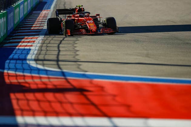 55 Carlos Sainz ESP, Scuderia Ferrari Mission Winnow , F1 Grand Prix of Russia at Sochi Autodrom on September 24, 2021 in Sochi, Russia Photo by HOCH ZWEI Sochi Russia