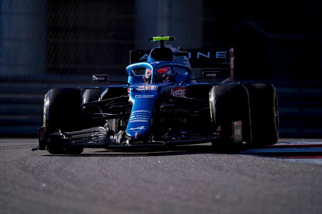 September 24, 2021, Sochi, Russia: ESTEBAN OCON of France and Alpine F1 Team drives during practice of the 2021 FIA Formula 1 Russian Grand Prix at Sochi Autodrom in Sochi, Russia. Sochi Russia - ZUMAg147 20210924_zap_g147_003 Copyright: xJamesxGasperottix