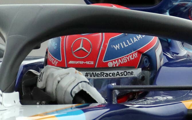 SOCHI, RUSSIA â€“ SEPTEMBER 25, 2021: Williams Racing F1 driver George Russell of the United Kingdom competes in a qualifying session for the 2021 Formula One Russian Grand Prix, at the Sochi Autodrom racing circuit. Sergei Fadeichev TASS  TS111E85