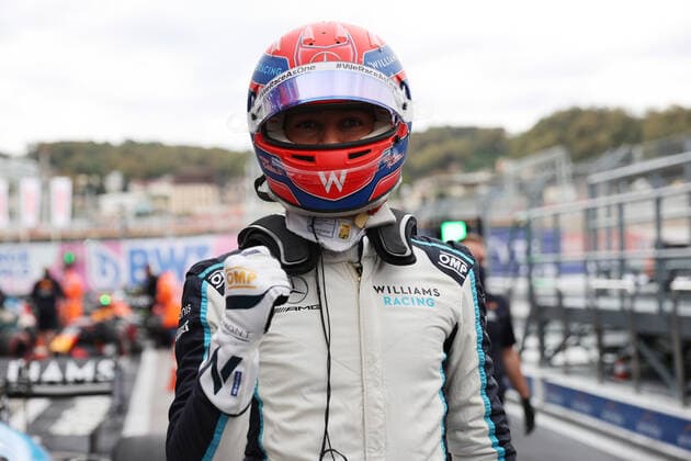 F1 Grand Prix of Russia 63 George Russell (GBR, Williams Racing), F1 Grand Prix of Russia at Sochi Autodrom on September 25, 2021 in Sochi, Russia. (Photo by xpbimages.com XPB Images FIA Pool via HOCH ZWEI) Sochi Russia Poolfoto HOCH ZWEI Pool XPB Images ,EDITORIAL USE ONLY