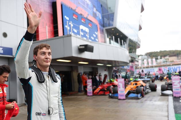 F1 Grand Prix of Russia 63 George Russell (GBR, Williams Racing), F1 Grand Prix of Russia at Sochi Autodrom on September 25, 2021 in Sochi, Russia. (Photo by xpbimages.com XPB Images FIA Pool via HOCH ZWEI) Sochi Russia Poolfoto HOCH ZWEI Pool XPB Images ,EDITORIAL USE ONLY