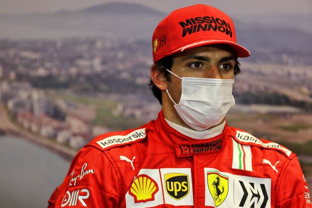 F1 Grand Prix of Russia 55 Carlos Sainz (ESP, Scuderia Ferrari Mission Winnow), F1 Grand Prix of Russia at Sochi Autodrom on September 25, 2021 in Sochi, Russia. (Photo by xpbimages.com XPB Images FIA Pool via HOCH ZWEI) Sochi Russia Poolfoto HOCH ZWEI Pool XPB Images ,EDITORIAL USE ONLY