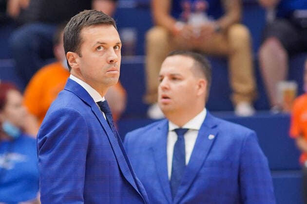 GER, Basketball, Bundesliga, Men, 2021 2022, 1 Matchday, Syntainics MBC MLP Academics Heidelberg, 25 09 2021, f l Headcoach Igor Jovovic MBC , Martin Geissler, MBC Managing Director GER, Basketball, Bundesliga, Men, 2021 2022, 1 Matchday, Syntainics MBC MLP Academics Heidelberg, 25 09 2021, Weissenfels Copyright: xSchulz Eibner-Pressefotox ep_eer