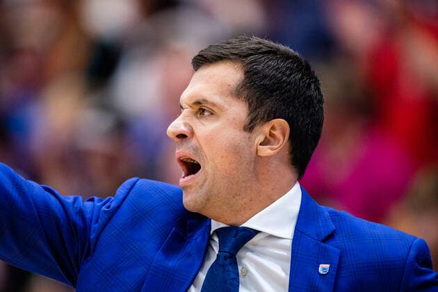 BB 1BL Syntainics MBC MLP Academics Heidelberg coach Igor Jovovic Syntainics MBC during the match season 2021 2022 men in the EasyCredit Bundesliga between Syntainics MBC and MLP Academics Heidelberg at Stadthalle Weissenfels on September 25, 2021 in Weissenfels, Saxony Anhalt, Germany