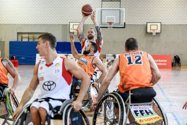 1 Wheelchair Basketball Bundesliga, RBC Koeln99ers vs ING Skyweehlers, 25 09 2021 Joe Bestwick RBC Koeln99ers 8 , 1 Wheelchair Basketball Bundesliga, RBC Koeln99ers vs ING Skyweehlers on 25 09 2021 at Sporthalle Bergischer Ring, Koeln Nordrhein Westfalen Copyright: xBEAUTIFULxSPORTS Mueller-Laschetx