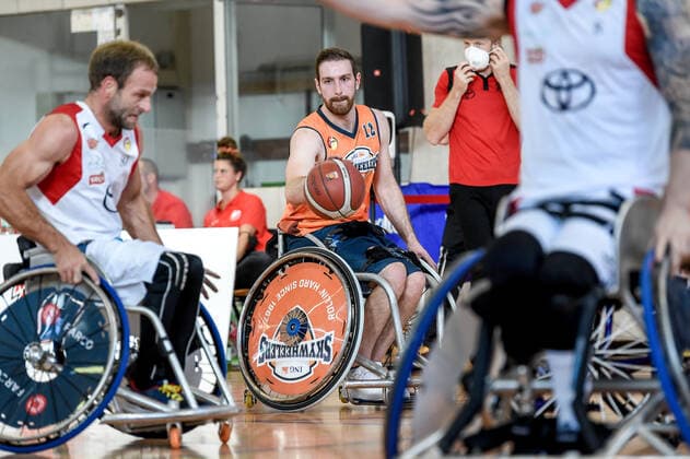 1 Wheelchair Basketball Bundesliga, RBC Koeln99ers vs ING Skyweehlers, 25 09 2021 Tim Diedrich ING Skywheelers 12 , 1 Wheelchair Basketball Bundesliga, RBC Koeln99ers vs ING Skyweehlers on 25 09 2021 at Sporthalle Bergischer Ring, Koeln Nordrhein Westfalen Copyright: xBEAUTIFULxSPORTS Mueller-Laschetx