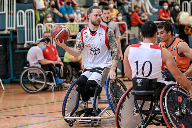 1 Wheelchair Basketball Bundesliga, RBC Koeln99ers vs ING Skyweehlers, 25 09 2021 Joe Bestwick RBC Koeln99ers 8 , 1 Wheelchair Basketball Bundesliga, RBC Koeln99ers vs ING Skyweehlers on 25 09 2021 at Sporthalle Bergischer Ring, Koeln Nordrhein Westfalen Copyright: xBEAUTIFULxSPORTS Mueller-Laschetx