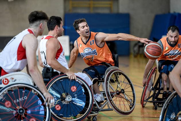 1 Wheelchair Basketball Bundesliga, RBC Koeln99ers vs ING Skyweehlers, 25 09 2021 Nico Dreimueller ING Skywheelers 17 , 1 Wheelchair Basketball Bundesliga, RBC Koeln99ers vs ING Skyweehlers on 25 09 2021 at Sporthalle Bergischer Ring, Koeln Nordrhein Westfalen Copyright: xBEAUTIFULxSPORTS Mueller-Laschetx