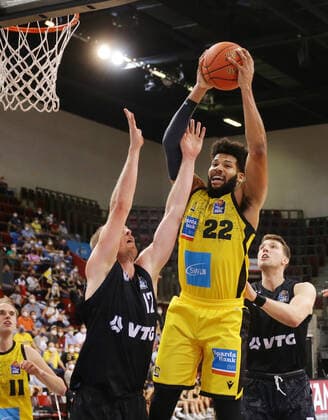 Ludwigsburg , Basketball easycredit BBL Bundesliga MHP Riesen Ludwigsburg vs Hamburg Towers , Yoeli Childs Riesen