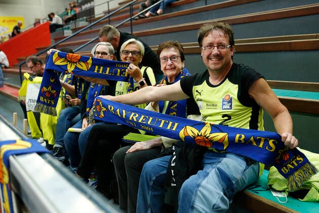 1 matchday of the easyCredit BBL Basketball Bundesliga in the Sporthalle Gießen Ost season 2021 2022 JobStairs Giessen 46ers vs. Medi Bayreuth spectators Bayreuth Bats
