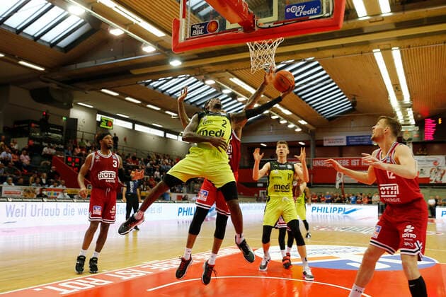 1 Matchday of the easyCredit BBL Basketball Bundesliga in the Sporthalle Giessen Ost Season 2021 2022 JobStairs Giessen 46ers vs Medi Bayreuth Sacar Anim Medi Bayreuth 2
