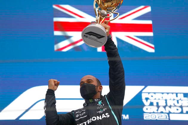 F1 Grand Prix of Russia 44 Lewis Hamilton (GBR, Mercedes-AMG Petronas F1 Team), F1 Grand Prix of Russia at Sochi Autodrom on September 26, 2021 in Sochi, Russia. (Photo by Andy Hone LAT Motorsport Images FIA Pool via HOCH ZWEI) Sochi Russia Poolfoto HOCH ZWEI Pool Motorsport Images ,EDITORIAL USE ONLY