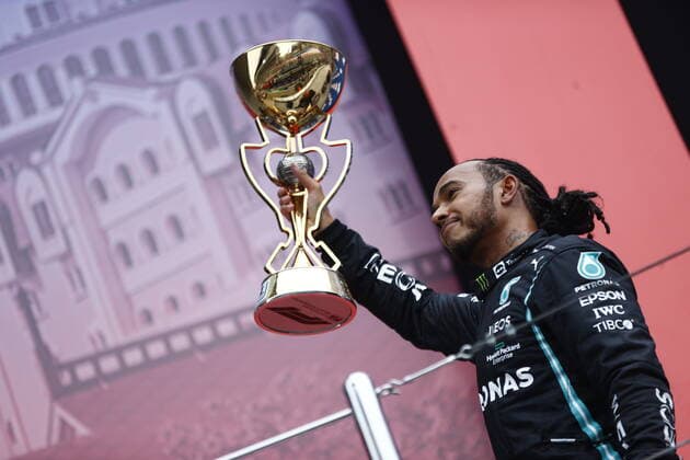 F1 Grand Prix of Russia 44 Lewis Hamilton (GBR, Mercedes-AMG Petronas F1 Team), F1 Grand Prix of Russia at Sochi Autodrom on September 26, 2021 in Sochi, Russia. (Photo by Andy Hone LAT Motorsport Images FIA Pool via HOCH ZWEI) Sochi Russia Poolfoto HOCH ZWEI Pool Motorsport Images ,EDITORIAL USE ONLY
