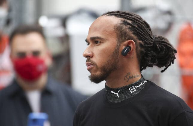 SOCHI, RUSSIA - SEPTEMBER 26, 2021: Mercedes AMG Petronas F1 Team driver Lewis Hamilton attends the opening of the 2021 Formula One Russian Grand Prix at the Sochi Autodrom racing circuit. Sergei Fadeichev TASS  TS112183