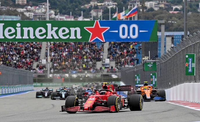 55 Carlos Sainz ESP, Scuderia Ferrari Mission Winnow , F1 Grand Prix of Russia at Sochi Autodrom on September 26, 2021 in Sochi, Russia Photo by HOCH ZWEI Sochi Russia