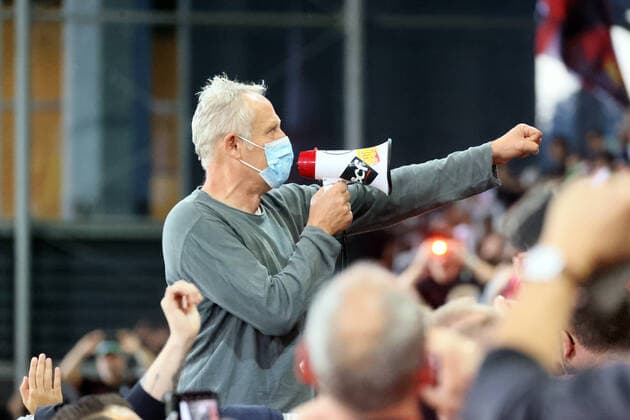 26 09 21 SC Freiburg FC Augsburg Germany, Freiburg, 26 09 2021, football, Bundesliga, SC Freiburg FC Augsburg Christian Streich coach SC Freiburg