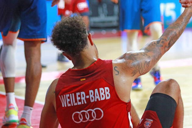100 Nick Weiler Babb FCBB on the ground Basketball, Easycredit BBL, FC Bayern Munich Ratiopharm Ulm at the Audi Dome on 26 09 2021 PHOTO Mladen Lackovic LakoPress