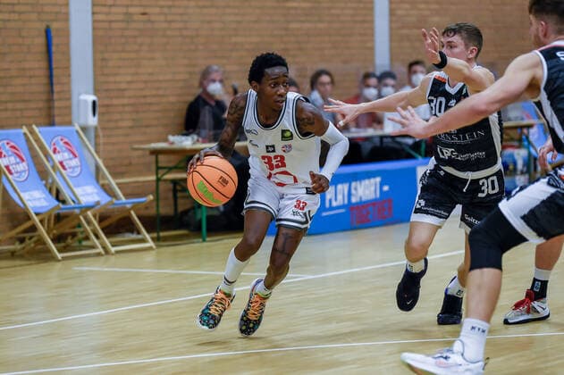 Barmer 2 Basketball Bundesliga ProB, Rheinstars Koeln vs BSW Sixers, 26 09 2021 John Joseph Saigge RheinStars Koeln 33 , Barmer 2 Basketball Bundesliga ProB, Rheinstars Koeln vs BSW Sixers on 26 09 2021 at the ASV Koeln in Koeln North Rhine-Westphalia Copyright: xBEAUTIFULxSPORTS Mueller-Laschetx