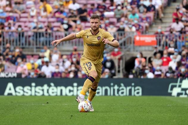 FC Barcelona, Barca v Levante UD - LaLiga Santander Shkodran Mustafi during the match between FC Barcelona and Levante UD, corresponding to the week 7 of the Liga Santander, played at the Camp Nou Stadium, on26th September 2021, in Barcelona, Spain. -- Barcelona Spain urbanandsport-fcbarcel210926_npC6Y  Copyright: xJoanxVallsx