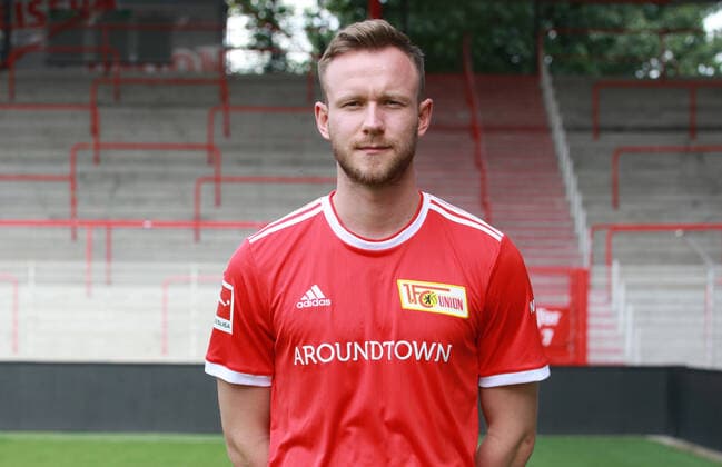 Cedric Teuchert Sport Football Soccer Bundesliga Men DFL Porträttermin Season 2020 2021 08 2021 1 FC Union Berlin FCU squad, introduction, presentation, press event, portrait portrait