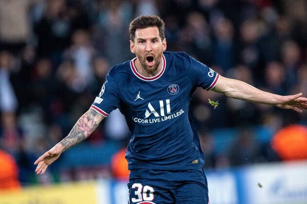 Bilder des Jahres 2021, Sport 09 September Sport Themen der Woche KW39 Sport Bilder des Tages PARIS, FRANCE - SEPTEMBER 28: Lionel Messi of Paris Saint-Germain celebrate he™s 1st goal during the UEFA Champions League group A match between Paris Saint-Germain and Manchester City at Parc des Princes on September 28, 2021 in Paris, Paris Saint-Germain v Manchester City: Group A - UEFA Champions League Copyright: xSebastianxFrej MBxMediax