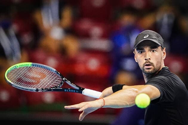 Tennis - Sofia Open 2021 - Dimitar Kuzmanov (BUL) vs. Lorenzo Musetti (ITA) - 28.09.2021 Â Copyright: xYulianxTodorovx