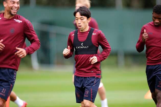 ANTWERPEN, BELGIUM - SEPTEMBER 29 : Koji Miyoshi midfielder of Antwerp FC during the press conference, PK, Pressekonferenz and training session the day before the Europa League Group D game between Royal Antwerp and Eintracht Frankfurt on September 29, 2021 in Antwerpen, Belgium, 29 09 2021 ( Antwerp FC v Eintracht Frankfurt - Europa League Day_1 PhotoNews Panoramic 